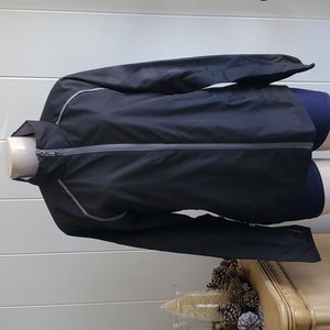 Elevate Women's Zipper Down Front Wind Breaker Jacket Black Size Medium